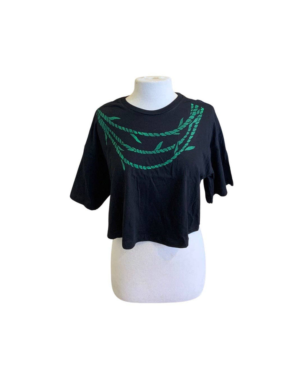 Ti’ Lei Black Crop Tee