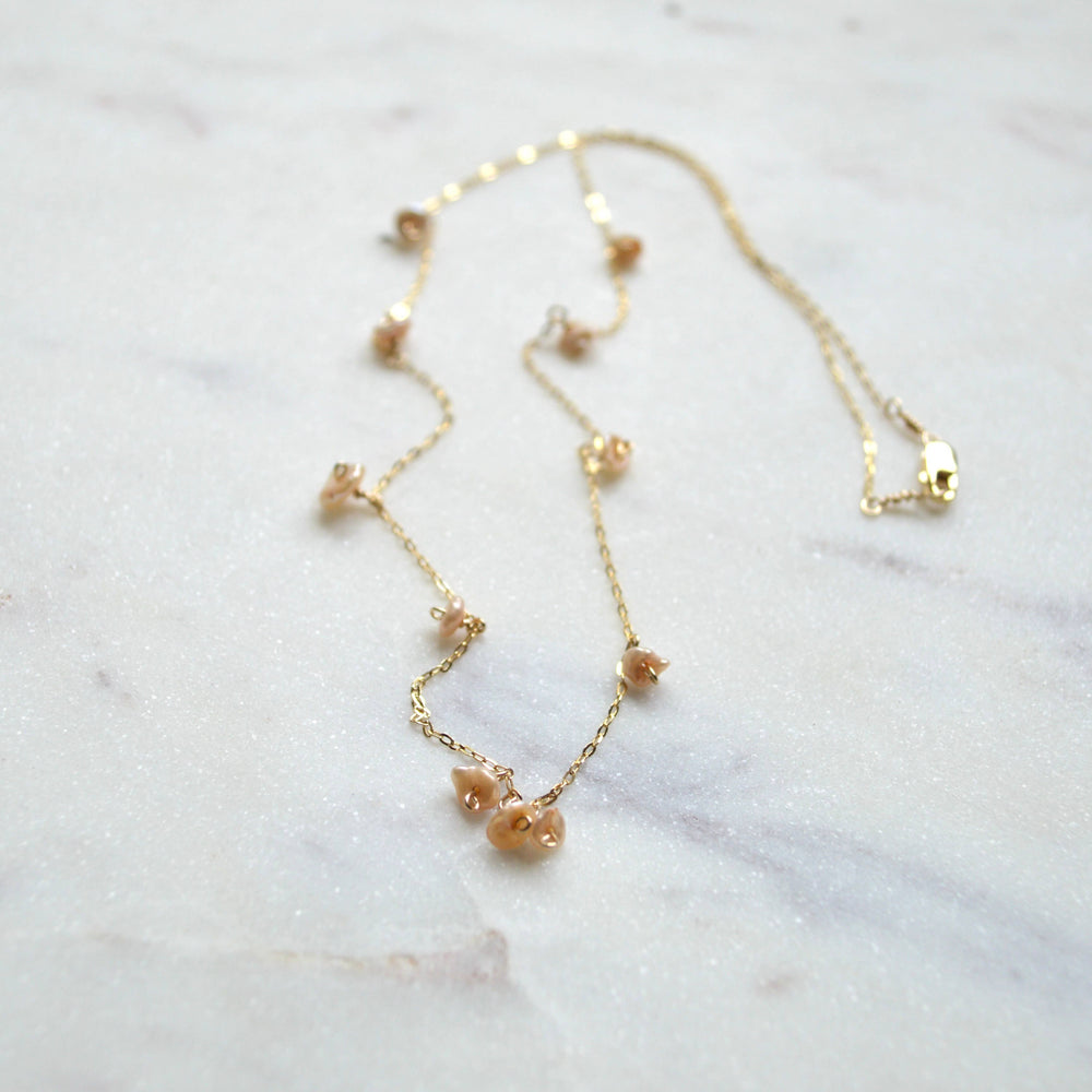Tiny Heishi Pearl Necklace