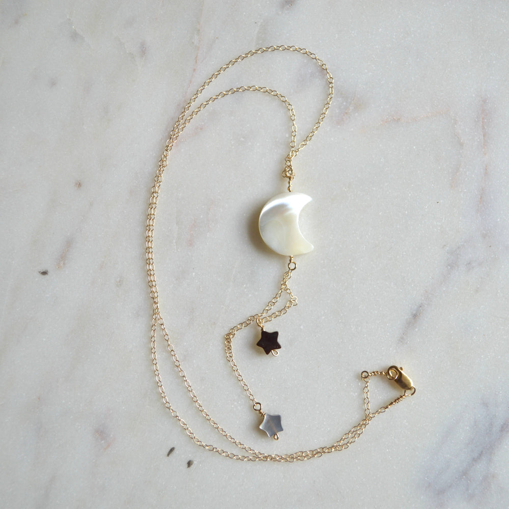 Moon and stars necklace