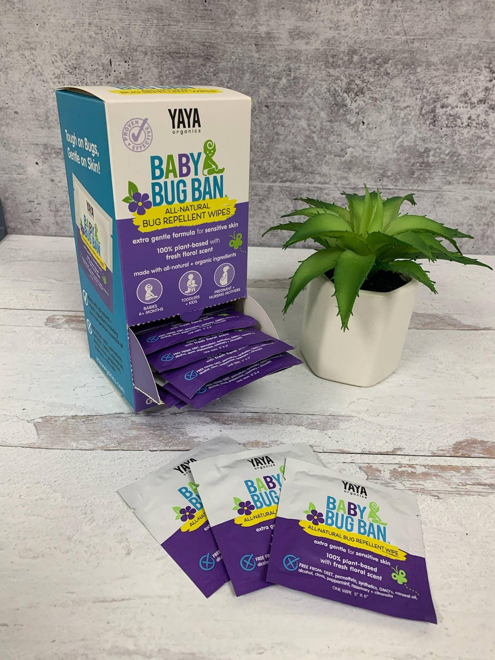 YAYA Organics - Baby Bug Ban Wipes - 48 unit P.O.P. Display