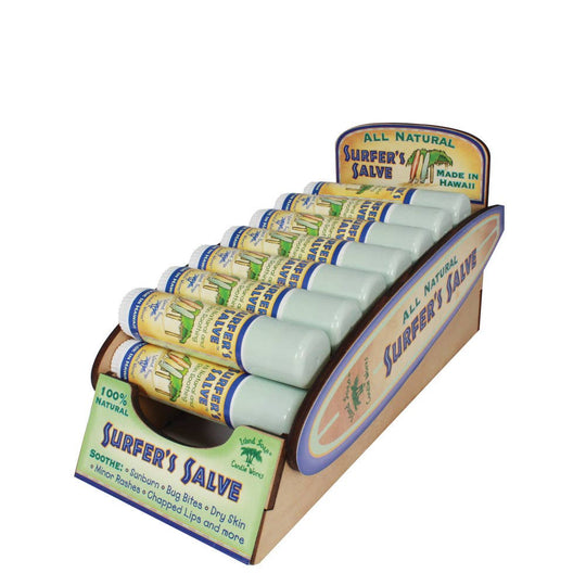 Island Soap & Candle Works - Surfer's Salve sticks, Free display Included