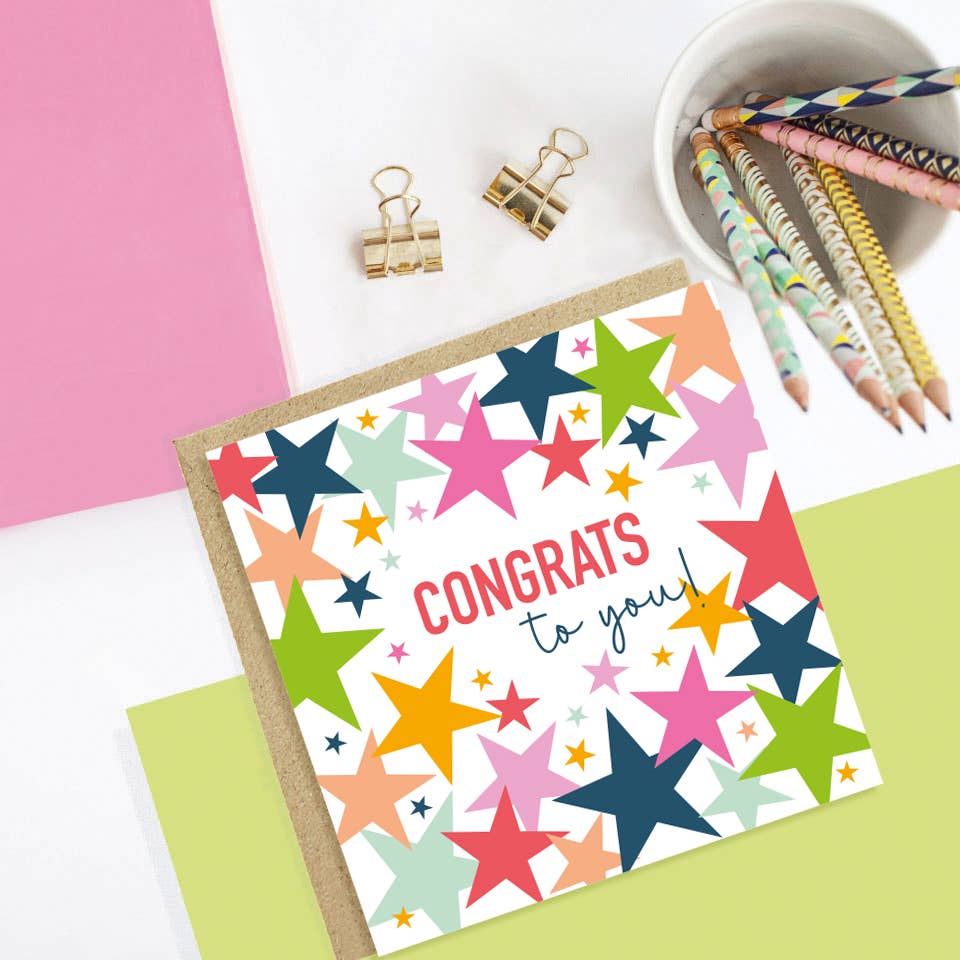 Happy Street - Congratulations Star Greetings Card | Congrats To You Card