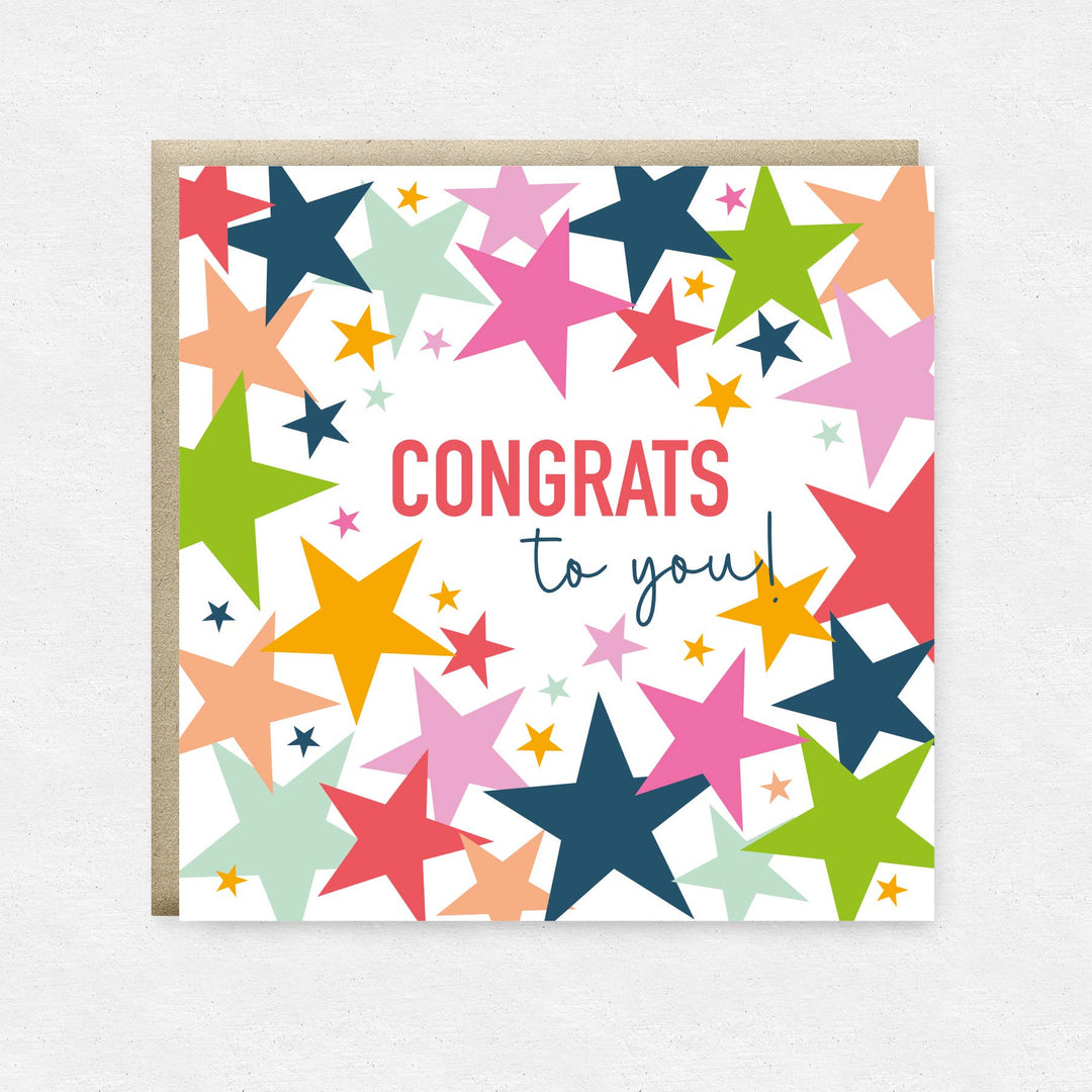 Happy Street - Congratulations Star Greetings Card | Congrats To You Card