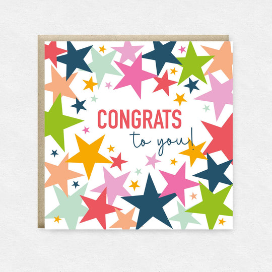 Happy Street - Congratulations Star Greetings Card | Congrats To You Card