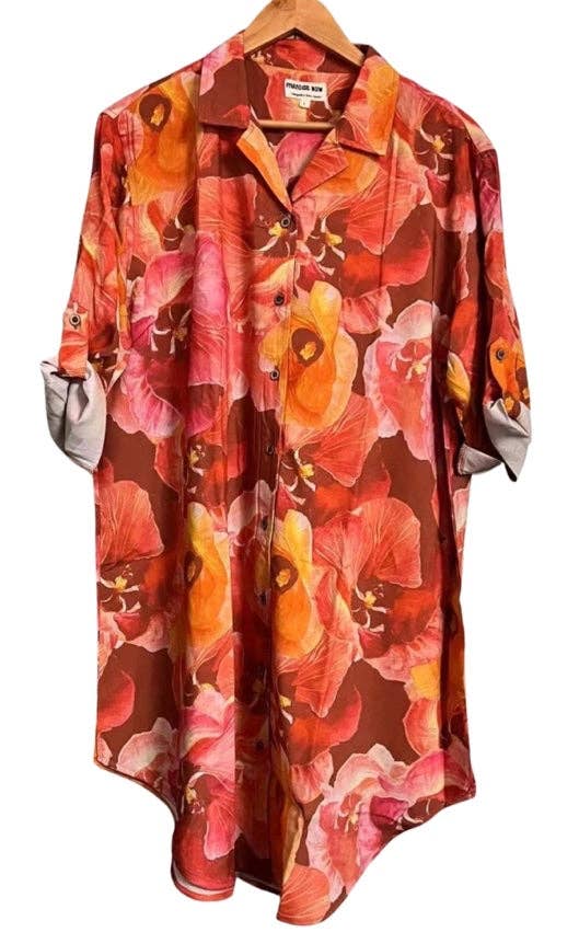 Women’s Shirt Dress in Fall Bloom